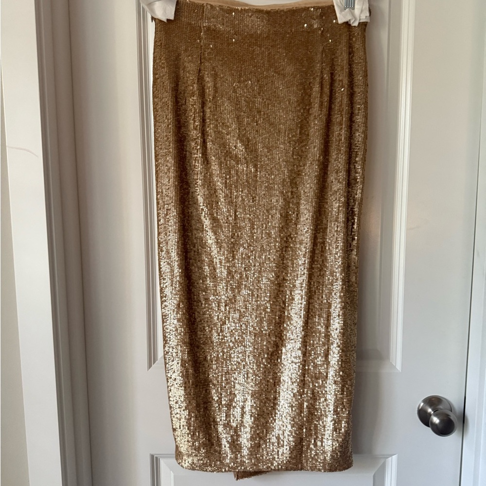 Donna Karan Shimmering Gold Pencil Skirt-Sz12 (NWOT)